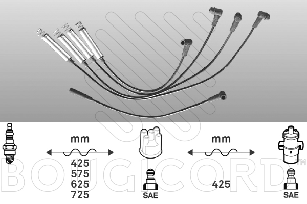 Juego de cables de encendido Opel KADETT B Coupe · Opel KADETT D · Opel KADETT E