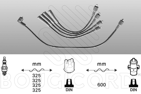 Juego de cables de encendido Daihatsu CHARMANT · Nissan CHERRY II Traveller · Nissan CHERRY II Coupe