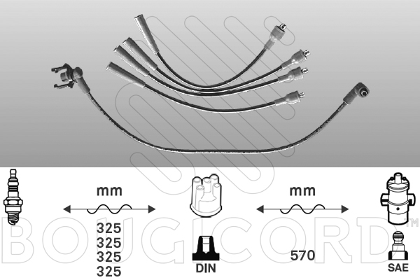 Juego de cables de encendido Renault RAPID Box Body/MPV · Renault CLIO I · Renault TWINGO I