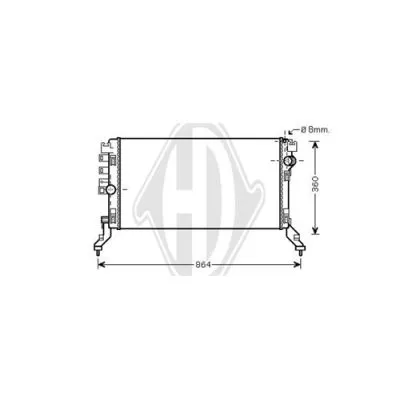 Radiador, refrigeración del motor DIEDERICHS DCM2951