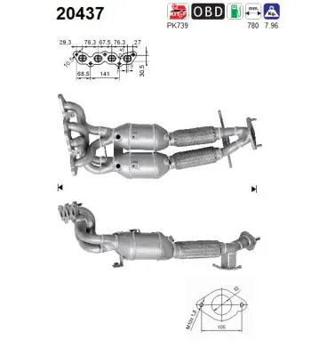 Catalizador Ford MONDEO IV Saloon · Ford FOCUS II · Ford FOCUS C-MAX