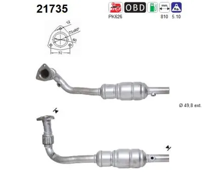 Catalizador Vauxhall ASTRA Mk IV Coupe · Opel ASTRA G Coupe · Opel ZAFIRA A MPV