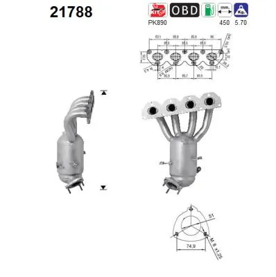 Catalizador Opel ASTRA J Sports Tourer · Vauxhall ASTRA Mk VI Estate · Chevrolet ORLANDO