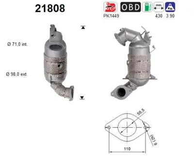 Catalizador Opel ASTRA K · Opel ASTRA K Sports Tourer · Vauxhall ASTRA Mk VII