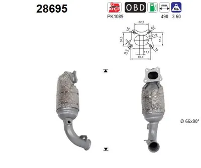 Catalizador Peugeot 208 I · Opel CROSSLAND X / CROSSLAND · Vauxhall CROSSLAND X / CROSSLAND