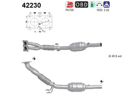 Catalizador Audi A3 · Vw TOURAN · Vw CADDY III Box Body/MPV