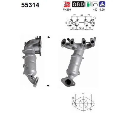 Catalizador Fiat PUNTO EVO · Fiat GRANDE PUNTO · Fiat PUNTO Hatchback Van