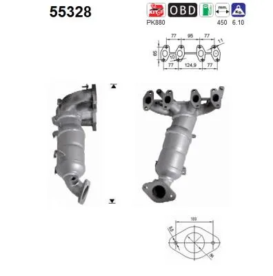 Catalizador Fiat PUNTO EVO · Fiat GRANDE PUNTO · Alfa Romeo MITO