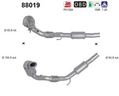 Catalizador Skoda OCTAVIA III · Skoda OCTAVIA III Combi · Vw GOLF VII