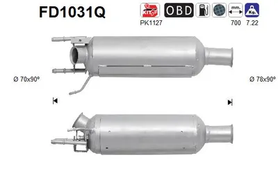 Filtro de partículas Citroën C-CROSSER · Peugeot 4007 · Mitsubishi OUTLANDER II