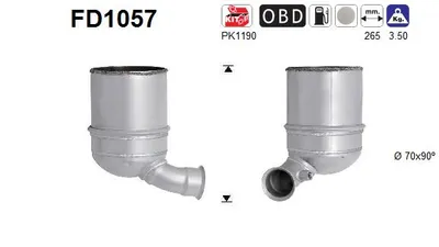 Filtro de partículas Peugeot 208 I · Citroën DS3 · Citroën C3 I