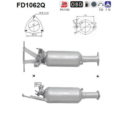 Filtro de partículas Volvo V70 II · Volvo XC70 I Cross Country · Volvo XC90 I