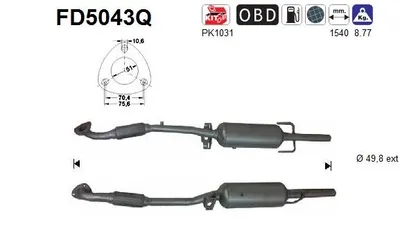 Filtro de partículas Opel ASTRA H Estate Van · Opel ZAFIRA B Box Body/MPV · Opel CORSA D