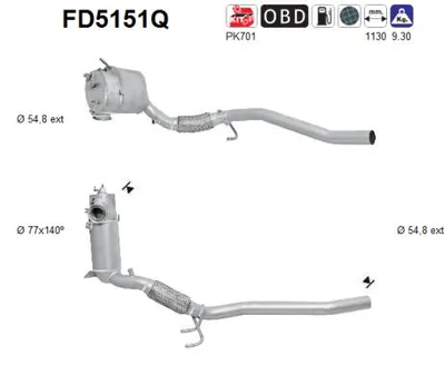 Filtro de partículas Seat LEON · Vw GOLF PLUS V · Skoda OCTAVIA II Combi