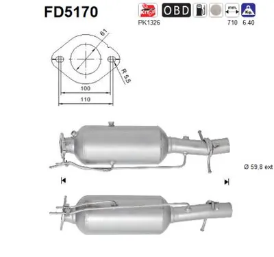 Filtro de partículas Ford TRANSIT Bus · Ford TRANSIT Van · Ford TRANSIT Platform/Chassis