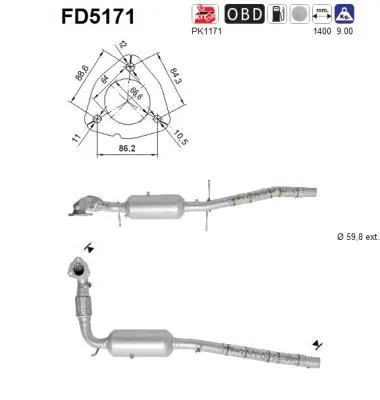 Filtro de partículas Ford TRANSIT Bus · Ford TRANSIT Van · Ford TRANSIT Platform/Chassis