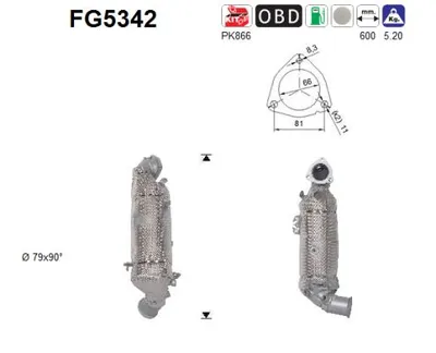 Filtro de partículas Peugeot 508 II · Peugeot 3008 II SUV · Citroën C5 AIRCROSS