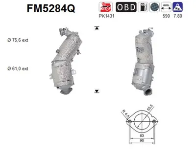 Filtro de partículas Fiat FIORINO Box Body/MPV · Fiat QUBO · Fiat 500X