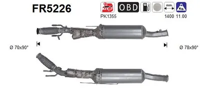 Filtro de partículas Citroën C4 II · Peugeot 5008 · Peugeot 3008 I MPV