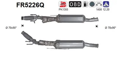 Filtro de partículas Citroën C4 II · Peugeot 5008 · Peugeot 3008 I MPV