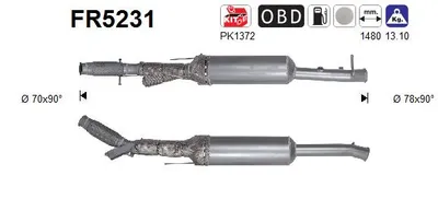 Filtro de partículas Citroën C4 PICASSO II · Citroën C4 GRAND PICASSO II · Peugeot 308 SW II