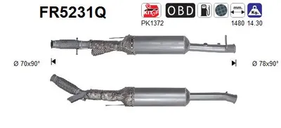 Filtro de partículas Citroën C4 PICASSO II · Citroën C4 GRAND PICASSO II · Peugeot 308 SW II