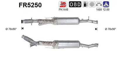 Filtro de partículas Peugeot 3008 II SUV · Peugeot 5008 II · Ds DS 7 Crossback