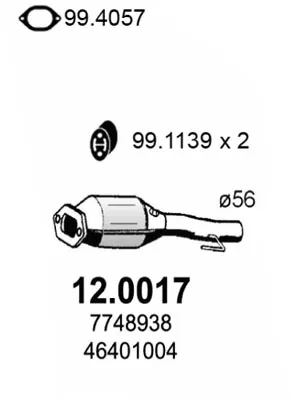 Catalizador Fiat PUNTO · Fiat BARCHETTA
