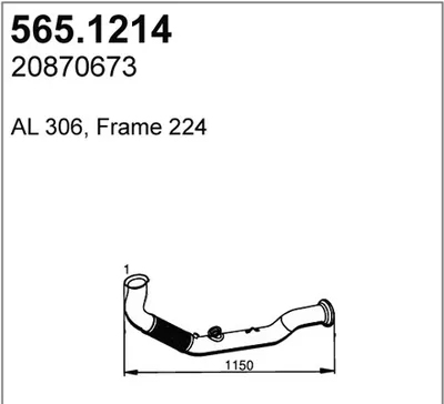 Tubo de escape ASSO 565.1214