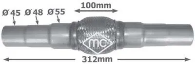 Unión flexible, escape Metalcaucho 02045