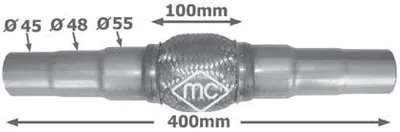 Unión flexible, escape Metalcaucho 02046