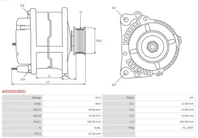 Alternador AS-PL A01032(SEG)