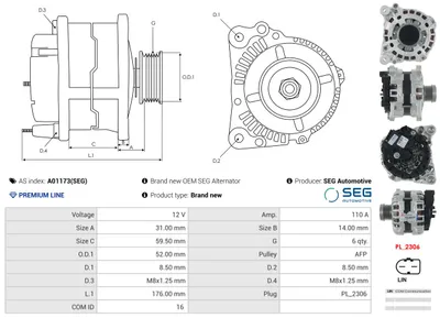 Alternador Audi A1 · Audi A1 Sportback · Seat LEON