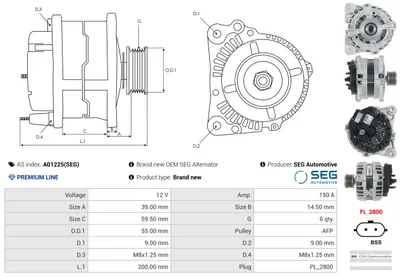 Alternador Renault LAGUNA II · Renault LAGUNA II Grandtour · Renault MEGANE II