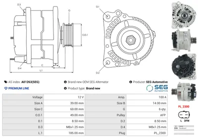 Alternador Vw MULTIVAN T5 · Vw TRANSPORTER T5 Platform/Chassis (7JD, 7JE, 7JL, 7JY, 7JZ, 7F · Vw TRANSPORTER T5 Van