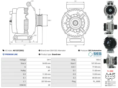Alternador AS-PL A01337(SEG)