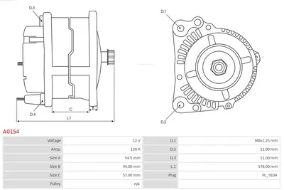 Alternador Opel ASTRA F Convertible · Opel ASTRA G Hatchback · Opel ASTRA G Estate