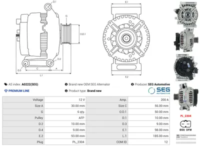 Alternador Mercedes-Benz S-CLASS · Mercedes-Benz C-CLASS · Mercedes-Benz C-CLASS Coupe
