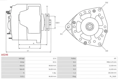 Alternador Alfa Romeo 145 · Alfa Romeo 146 · Audi 80 B4 Saloon