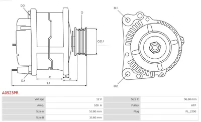 Alternador Opel MERIVA B MPV · Opel MERIVA B VAN · Vauxhall MERIVA Mk II