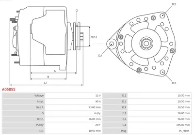 Alternador Mercedes-Benz S-CLASS Coupe · Mercedes-Benz S-CLASS · Mercedes-Benz G-CLASS
