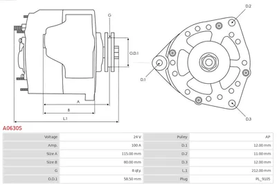 Alternador Mercedes-Benz T2/LN1 Van · Mercedes-Benz T2/LN1 Platform/Chassis · Mercedes-Benz VARIO Bus