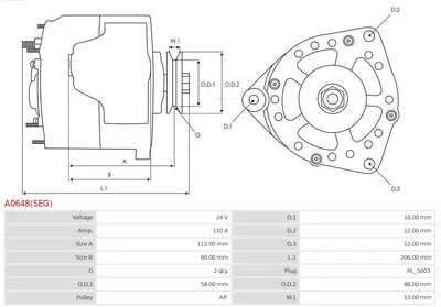Alternador AS-PL A0648(SEG)