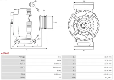 Alternador AS-PL A0764S