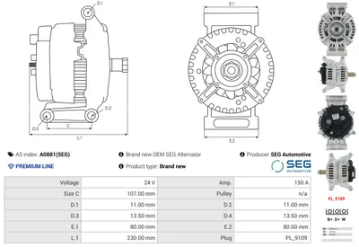 Alternador AS-PL A0881(SEG)