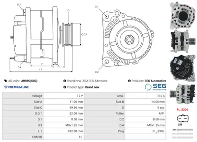Alternador Seat IBIZA V · Seat ARONA · Vw POLO VI