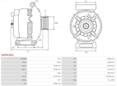 Alternador Mercedes-Benz C-CLASS · Mercedes-Benz C-CLASS Coupe · Mercedes-Benz C-CLASS T-Model