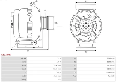 Alternador Ford FIESTA V · Ford FOCUS II · Ford FOCUS II Saloon