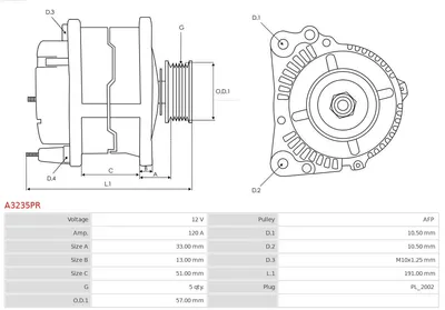 Alternador Hyundai MATRIX · Hyundai GETZ · Hyundai ACCENT III