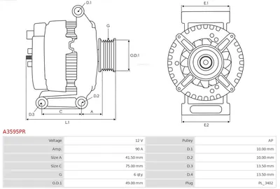 Alternador Ford KA · Ford FIESTA V · Ford FUSION